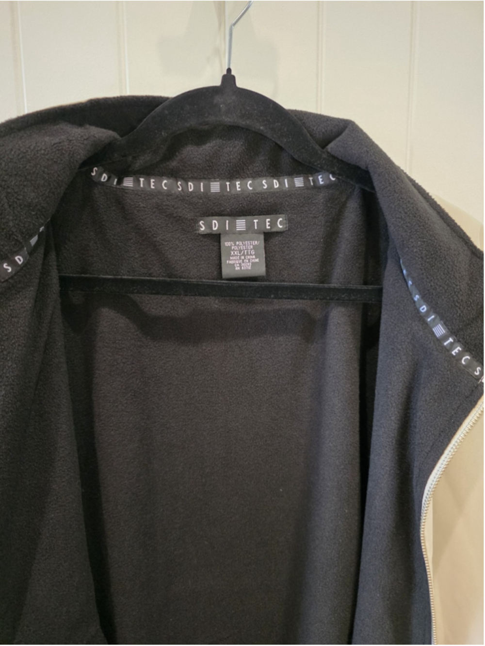 Golf Club SDI TEC Vest Mens XXL Cream Black Full Zip Fleece Lined Zip Pockets - Picture 7 of 10